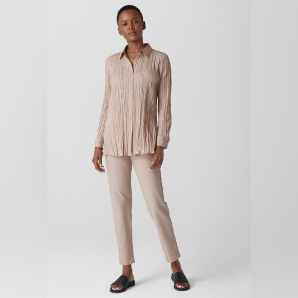 Eileen Fisher Women's Washable Crepe Pants in Burgundy - Picture 6 of 8